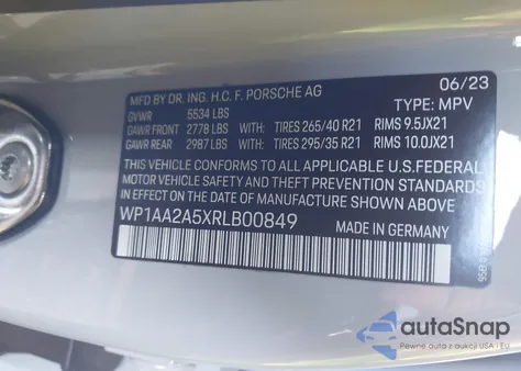 2024 Porsche Macan T from USA, damaged, VIN WP1AA2A5XRLB00849